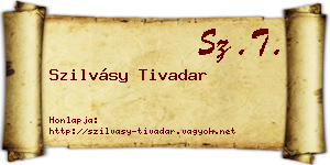 Szilvásy Tivadar névjegykártya